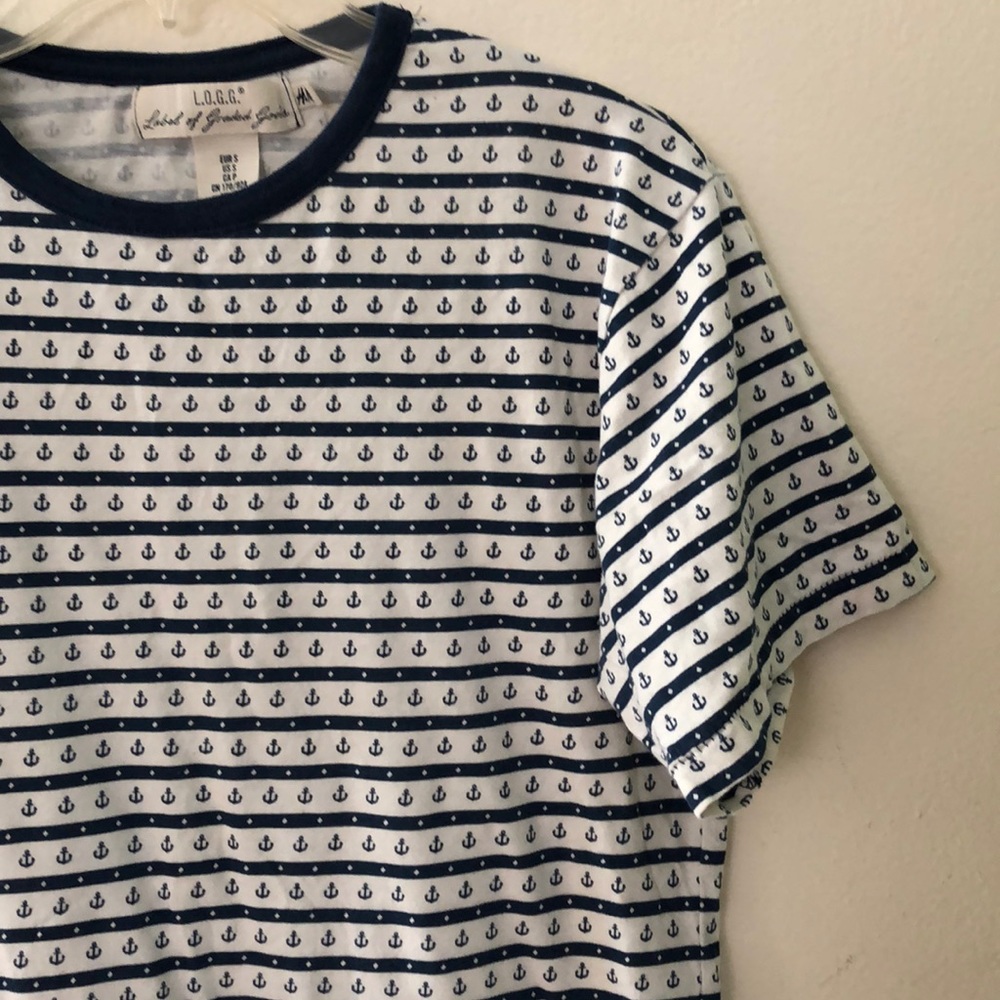 H&M Blue Anchor T Shirt